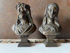 2 BUSTES ANCIENS JÉSUS ET LA