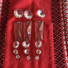 Lot de 3  Grandes Pampilles Cristal taillé  pour Lustre Montgolfière