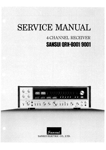 Manuel service pour sansui - manuel,