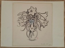 TOURTE Suzanne. [Nature morte]. 1954-DESSIN