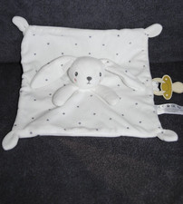 ?Doudou Plat Lapin Blanc Etoiles Grises SIMBA TOYS NICOTOY KIABI Attache Tétine
