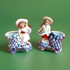 Superbe lot de 2 superbes figurine en porcelaine allemande numérotée vintage
