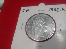 Pièce Argent 5fr 1837A louis