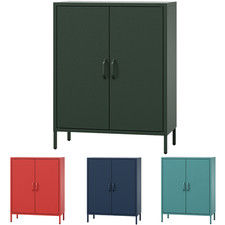 Buffet Métal Armoire de Rangement 2 Portes - VITO | 2 Étagères Réglables