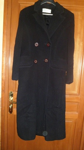 Manteau long noir laine et - long,