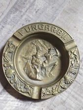 Cendrier en bronze relief Don Quichotte Sancho et son âne et cheval/FUNGARBI . 