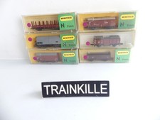 MINITRIX N 1:160 / 6 WAGONS A ESSIEUX DIVERS EN BOITE