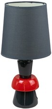 Lampe a poser pied ceramique rouge gris anthracite luminaire