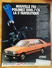 Publicité Papier - Voiture FSO Polonez 1500 De 1981