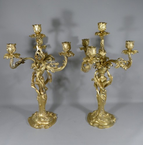 Paire chandeliers louis xv - de,