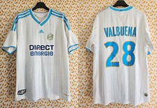 Maillot Olympique Marseille 2009 Direct Energie home Valbuena #28 Adidas - L