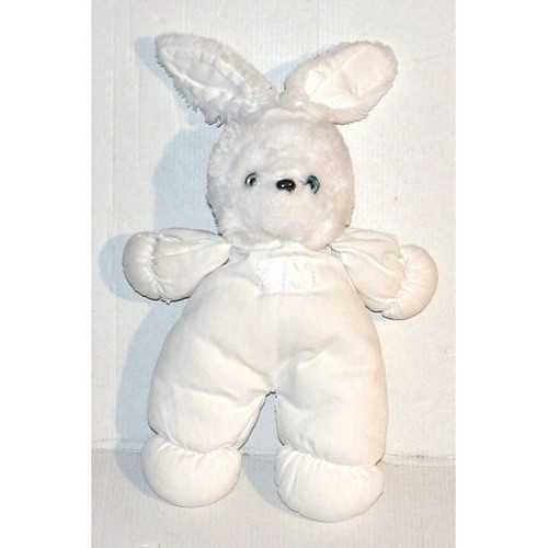 Doudou lapin blanc tissu - doudou,