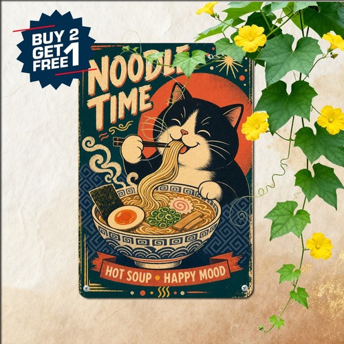 Asian food feline wall art - feline,