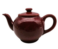 🍵 Théière vintage céramique bordeaux – 3 à 4 tasses – style rétro – collection