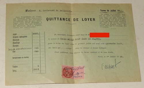 Quittance loyer reglement - de, &