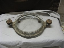 Coupe Napoléon III 1880-1900 laiton fonte poignées bois plateau verre amovible