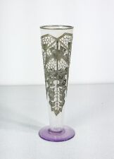 ⚜️ Vase Coupe Jugendstil Autriche Art Nouveau Verre Soufflé Métal Époque 1910