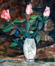 Tableau moderne bouquet de fleurs Roses Still Life