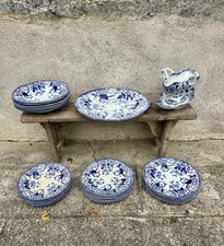 Service ancien en faïence Creil Montereau décor Flora