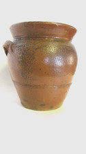 ANCIEN petit pot GRES TERRE CUITE VERNISSEE GRAISSE SUIF HUILE