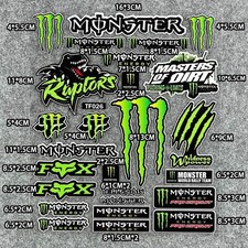 Autocollant Monster Energy, 1 feuille, autocollant de moto pour motos, casques,