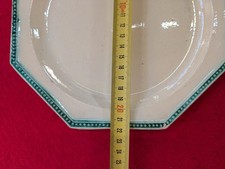 4 Assiettes Creil Modèle Perle Liseret Vert