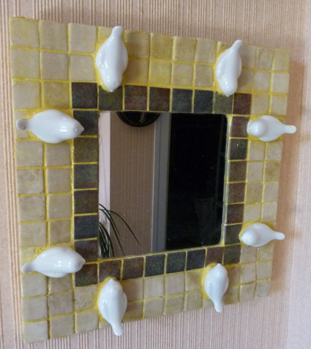 Ancien miroir céramique - , dlg