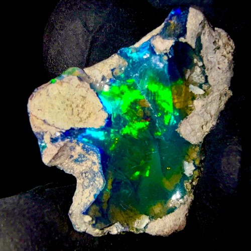 éthiopien opal noir - noir, feu