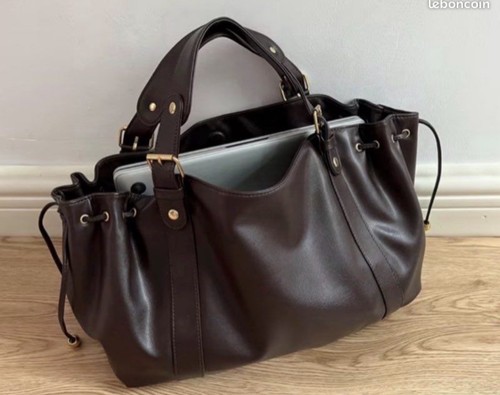 Sac main marron foncé - main,