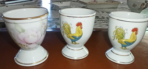 Coquetiers porcelaine 1 - 3, en