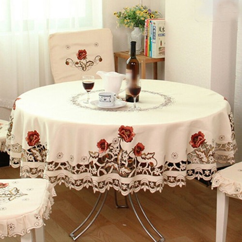 Nappe brodée fleurie - , tissu
