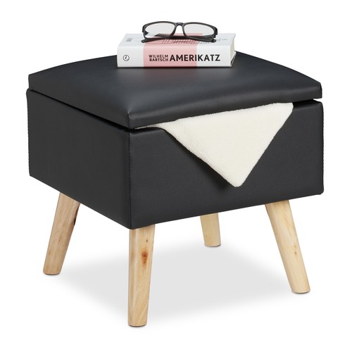 Tabouret pouf cuir - pouf,