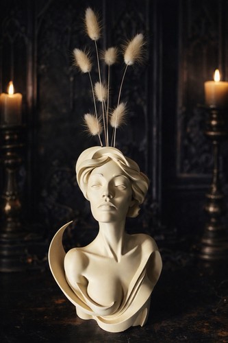 Statue buste femme vase - buste,