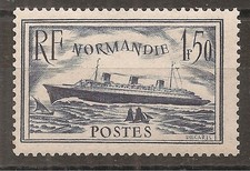 299 (1934) Paquebot Normandie 1f50 bleu foncé N** (cote 32e) (9926)