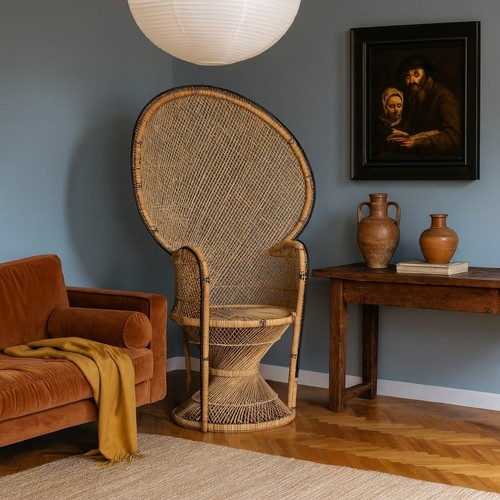Fauteuil ancien rotin tressé - rotin,
