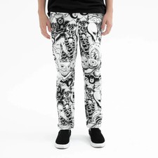 Pantalon chino homme Ripndip blanc noir imprimé graphique taille - 28, XS