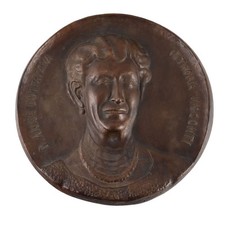 Tuile Ancienne Bronze Femme Noble Italie du XXe Siècle Originale