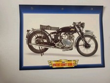 CARTE FICHE MOTO VINCENT COMET SERIE C 1954 Édition Atlas 