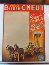 Ancienne affiche publicitaire belge bière Cneut