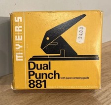 Ancienne Perforatrice 2 Ou 4 Trous Dual punch 881 Myers Fourniture De Bureau