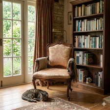 Fauteuil Baroque Ancien Noyer