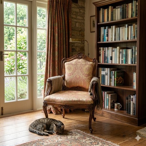 Fauteuil baroque ancien noyer - ancien,