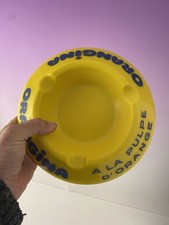 Ancien Cendrier Publicitaire Orangina Ceramique Jaune Deco Bar Bistrot Vintage