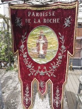 ANCIENNE BANNIERE PROCESSION/SAINT NICOLAS/ROCHE/Antique Religious Church Banner