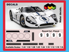 Décalcomanie à eau FORD GT40 #9 MKIV 1967 decals 1:43 to 1:8 Le Mans Slot Car