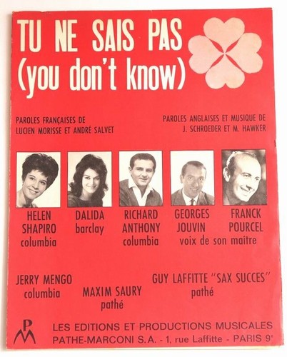 Partition sheet music dalida - dalida, /