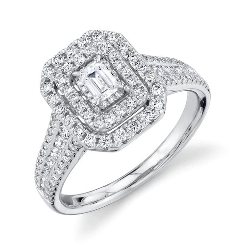14k blanc émeraude coupe - or,