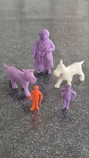 LOT DE 5 FIGURINES ESSO BELVISION 73 STENVAL SERIE TINTIN MONOCHROME