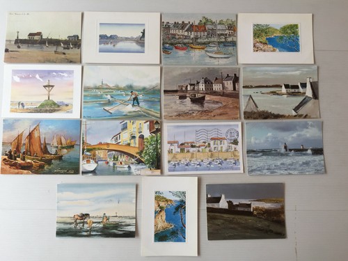 Lot postcards watercolor - 15,