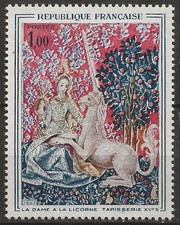 N° 1425**  "LA DAME A LA LICORNE" TAPISSERIE DU 15ème SIECLE